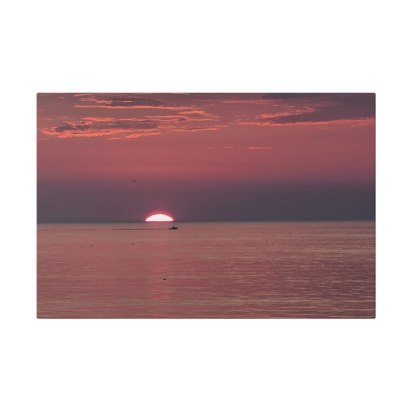 Boat During Sunrise Matte Canvas, 0.75" Depth