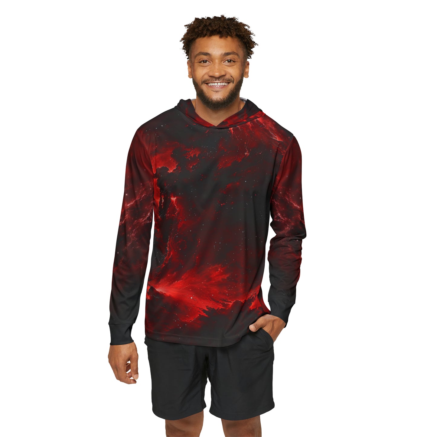 Red Nebula Men's Sports Hoodie
