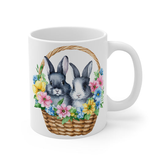 Basket Bunnies Mug, 11oz