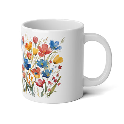 Spring Flower Latte Jumbo Mug, 20oz