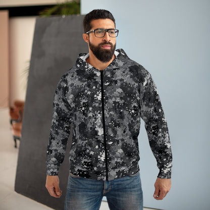 Black Camo Zip-up Hoodie