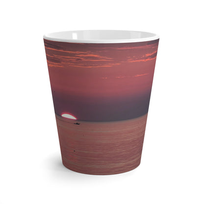 Boat During Sunrise Latte Mug, 12oz