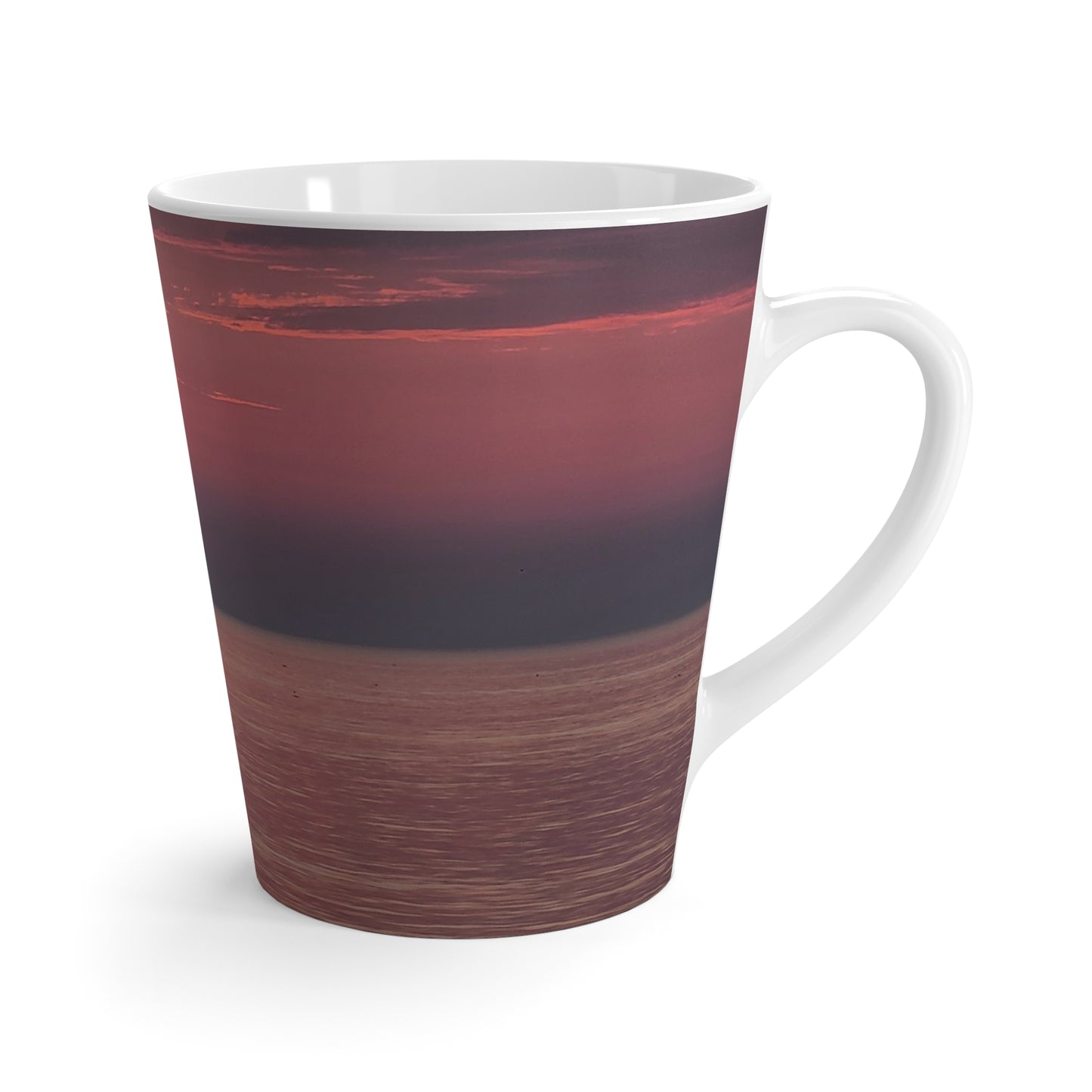 Boat During Sunrise Latte Mug, 12oz