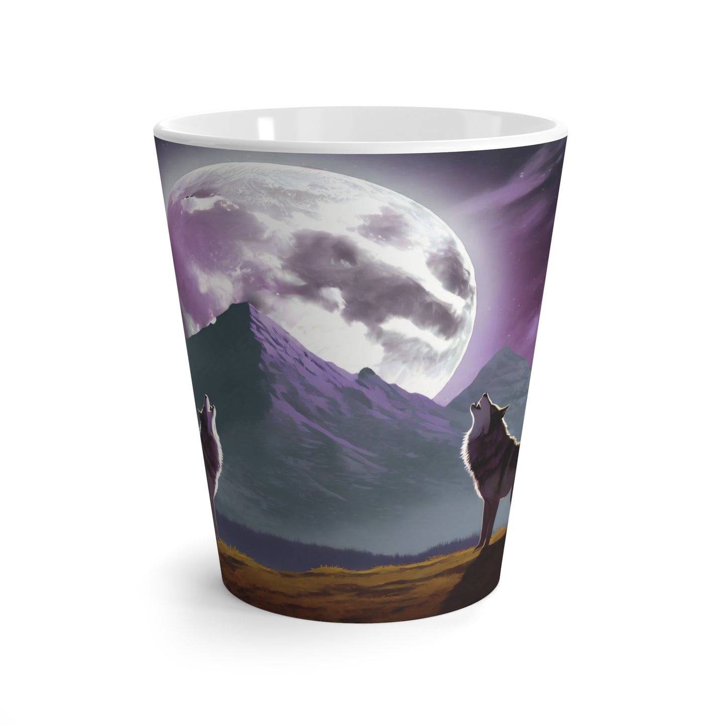 Howling Wolves Latte Mug, 12oz