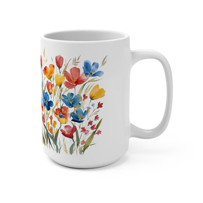 Spring Flower Latte Mug, 15oz