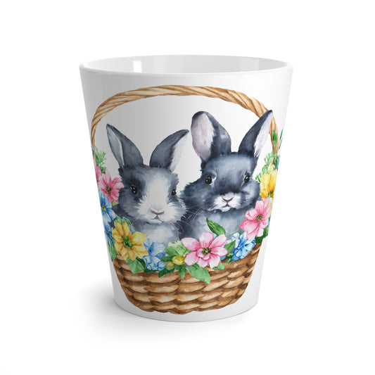 Basket Bunnies Latte Mug, 12oz