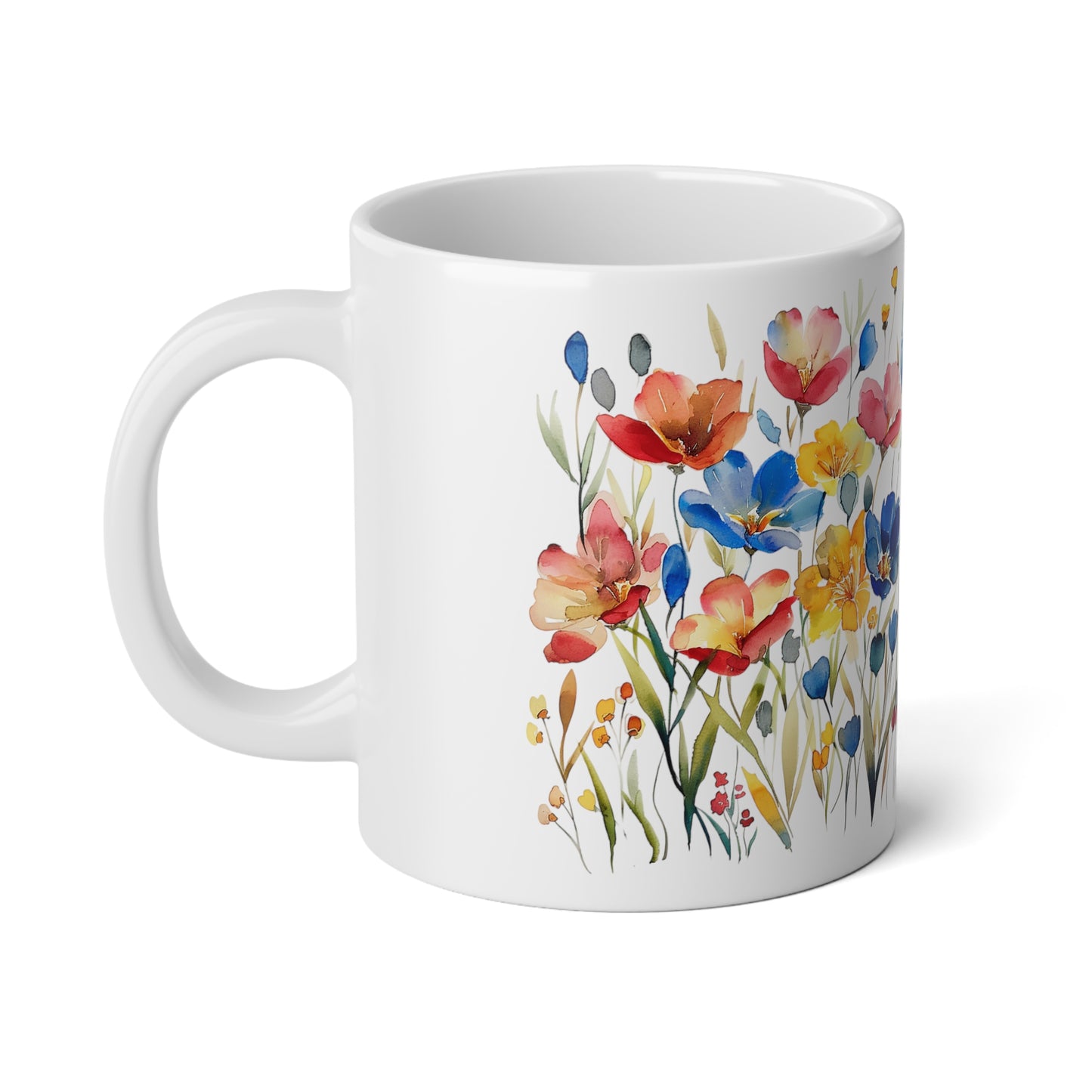 Spring Flower Latte Jumbo Mug, 20oz