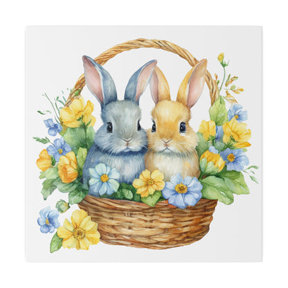 Orange and Blue Bunnies Matte Canvas, 0.75" Depth