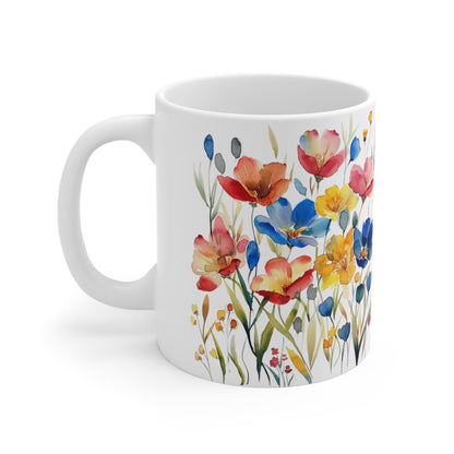 Spring Flower Latte Mug, 11oz