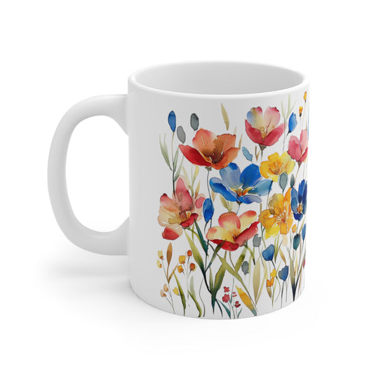 Spring Flower Latte Mug, 11oz