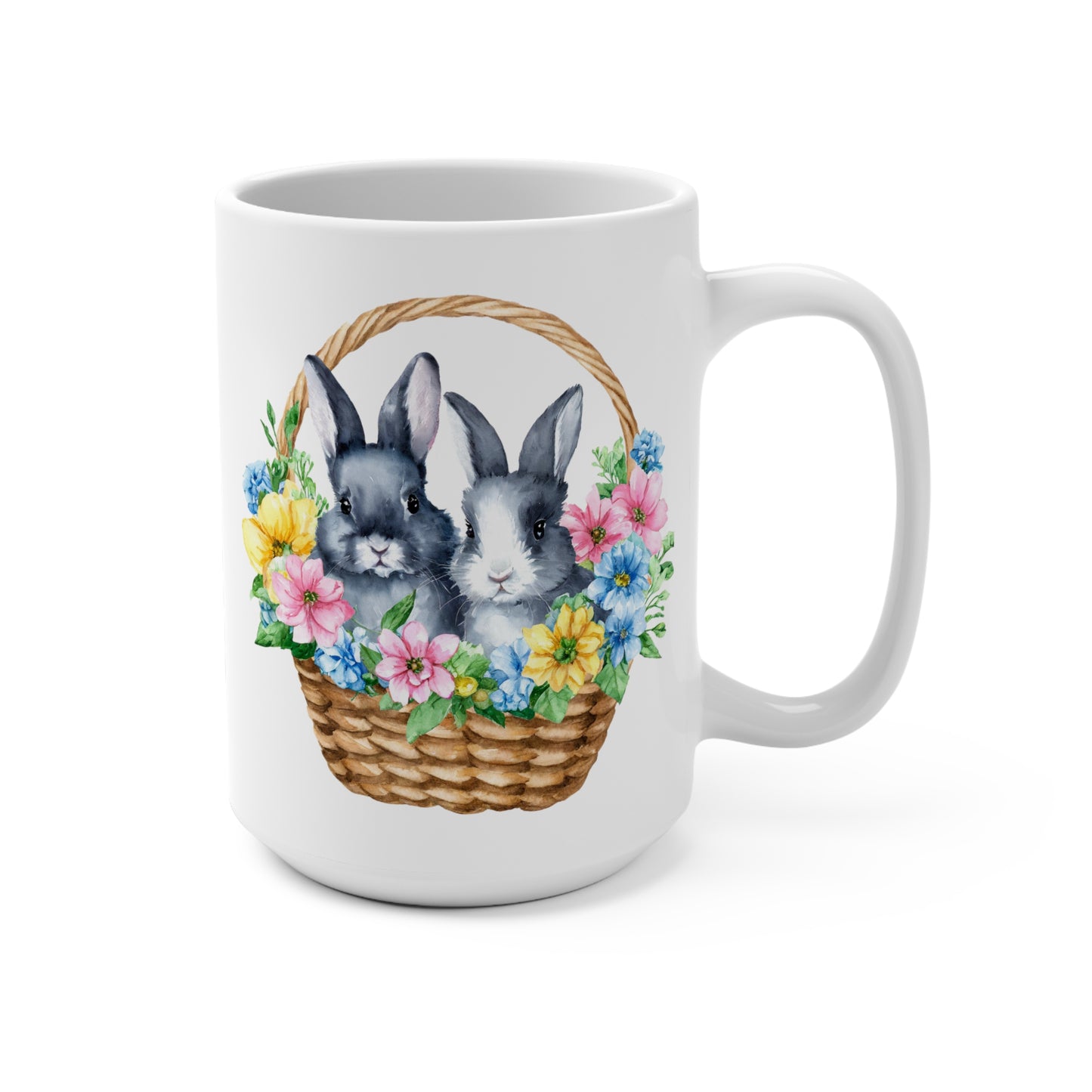 Basket Bunnies Mug, 15oz