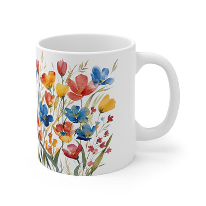 Spring Flower Latte Mug, 11oz