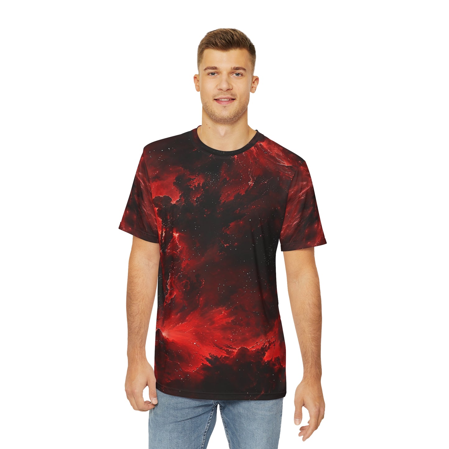 Red Nebula, Men's Polyester Tee