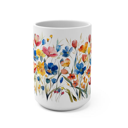 Spring Flower Latte Mug, 15oz