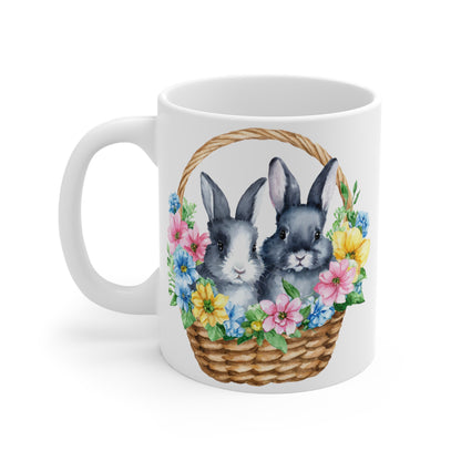 Basket Bunnies Mug, 11oz